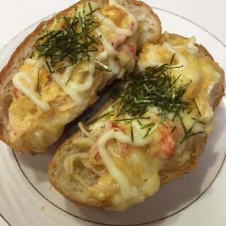 【青じそ】カニカマとチーズ卵のフランストースト